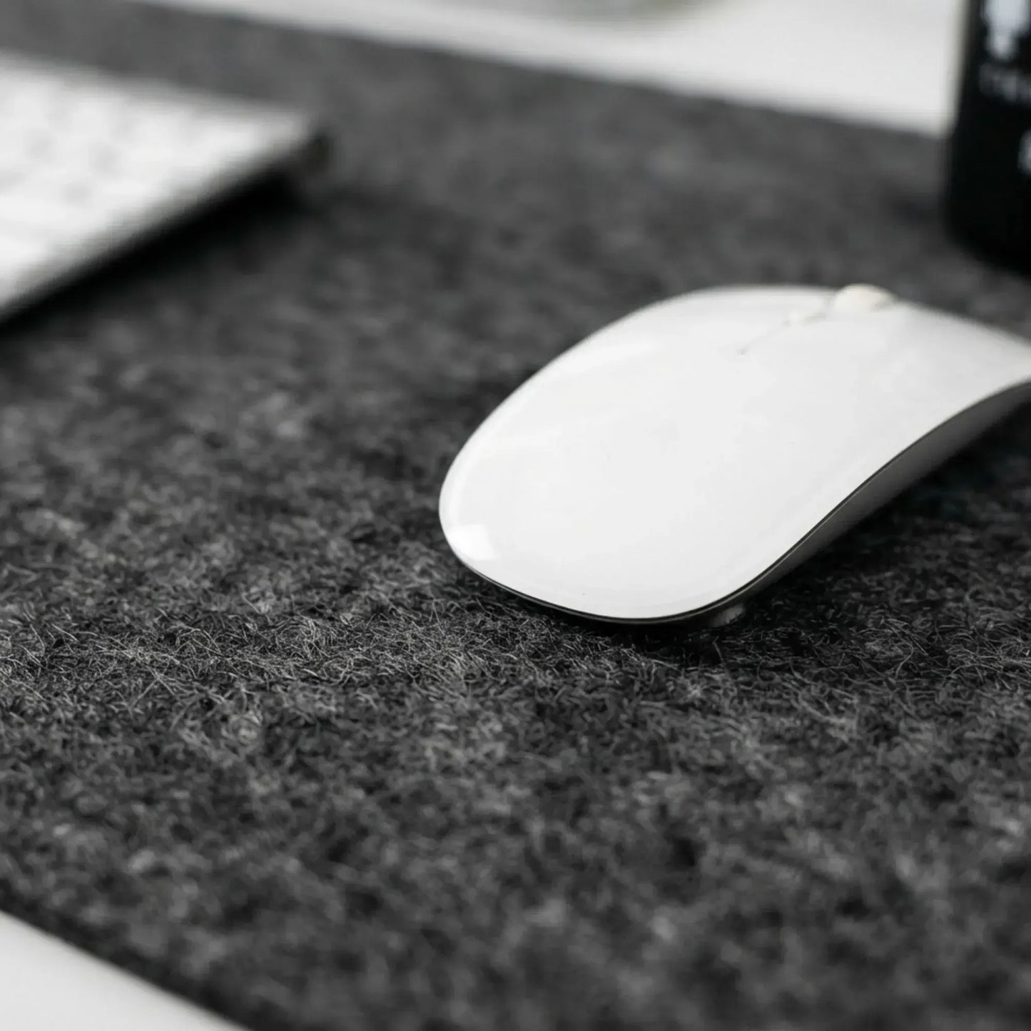 CARLA HOME Felt Desk Mat, Large Mouse Pad 80x40cm, Grey Cotton Linen Fabric - Image 4