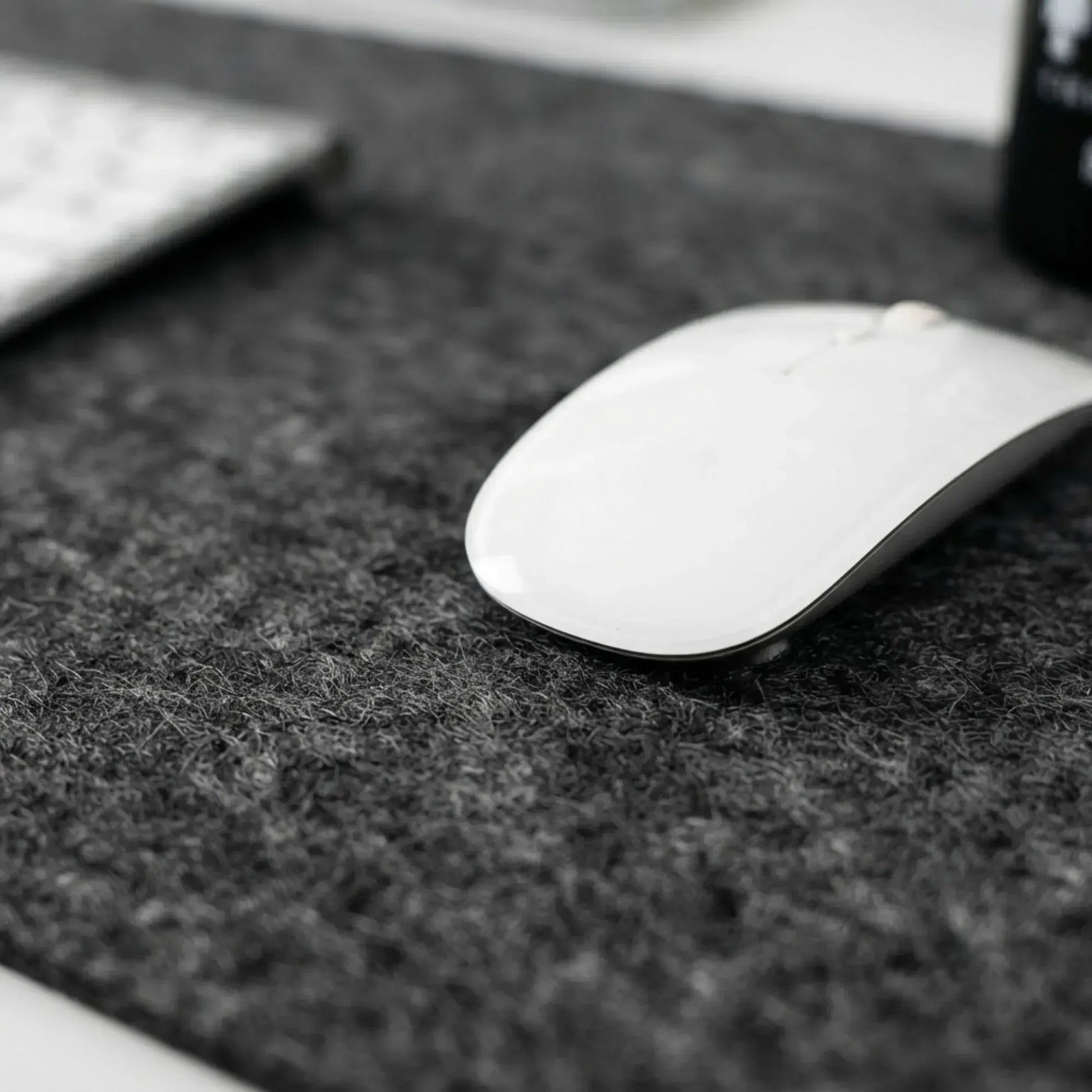 CARLA HOME Felt Desk Mat, Large Mouse Pad 80x40cm, Grey Cotton Linen Fabric - Image 4