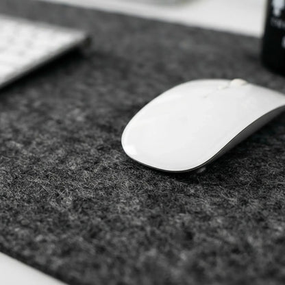 CARLA HOME Felt Desk Mat, Large Mouse Pad 80x40cm, Grey Cotton Linen Fabric - Image 4