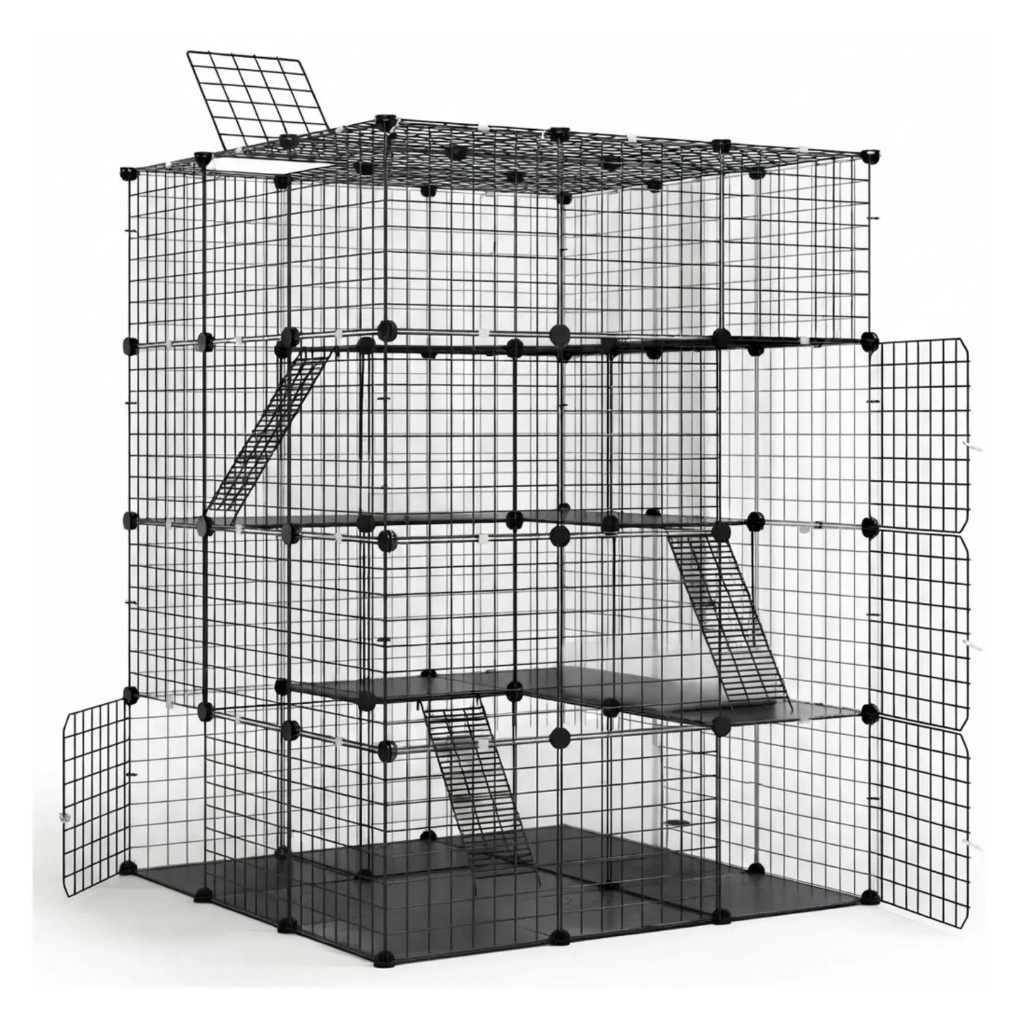 CARLA HOME Large Cat Cage Diy Enclosure, 4 Tier Pet Playpen Cat Kennel - Image 8