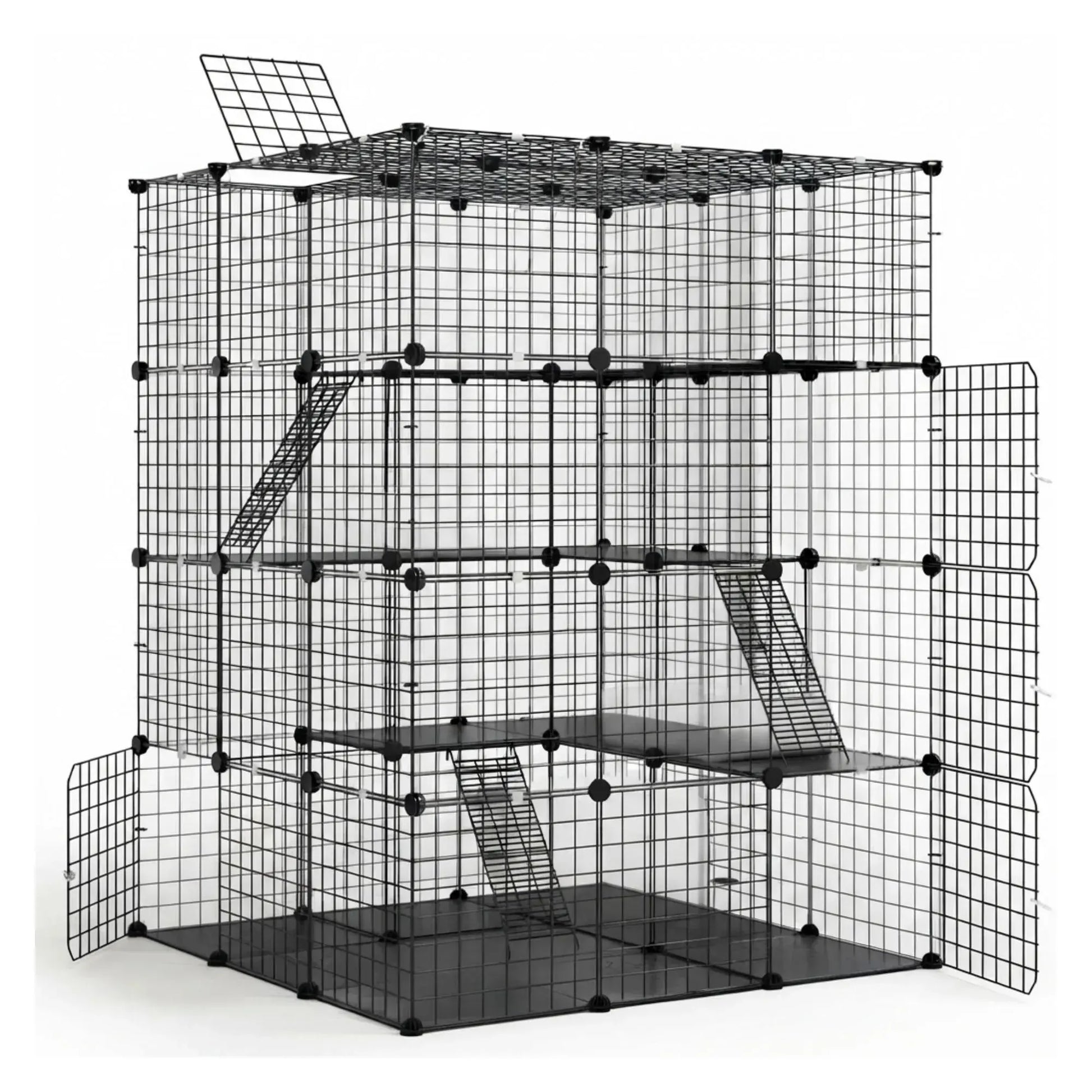CARLA HOME Large Cat Cage Diy Enclosure, 4 Tier Pet Playpen Cat Kennel - Image 8