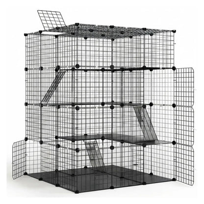 CARLA HOME Large Cat Cage Diy Enclosure, 4 Tier Pet Playpen Cat Kennel - Image 8