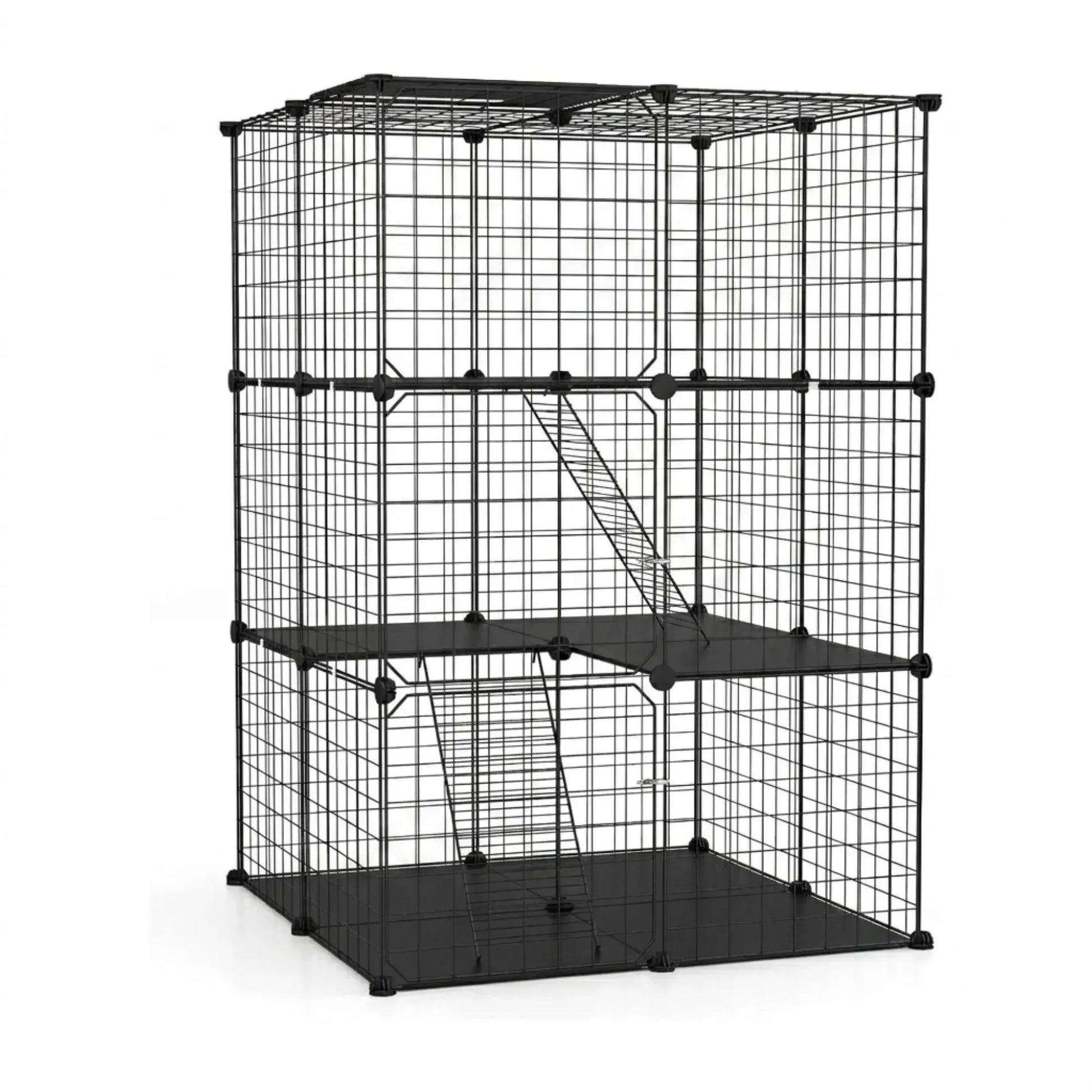 CARLA HOME Large Cat Cage Diy Enclosure, 3 Tier Pet Playpen Cat Kennel - Image 8