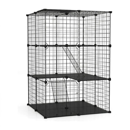 CARLA HOME Large Cat Cage Diy Enclosure, 3 Tier Pet Playpen Cat Kennel - Image 8