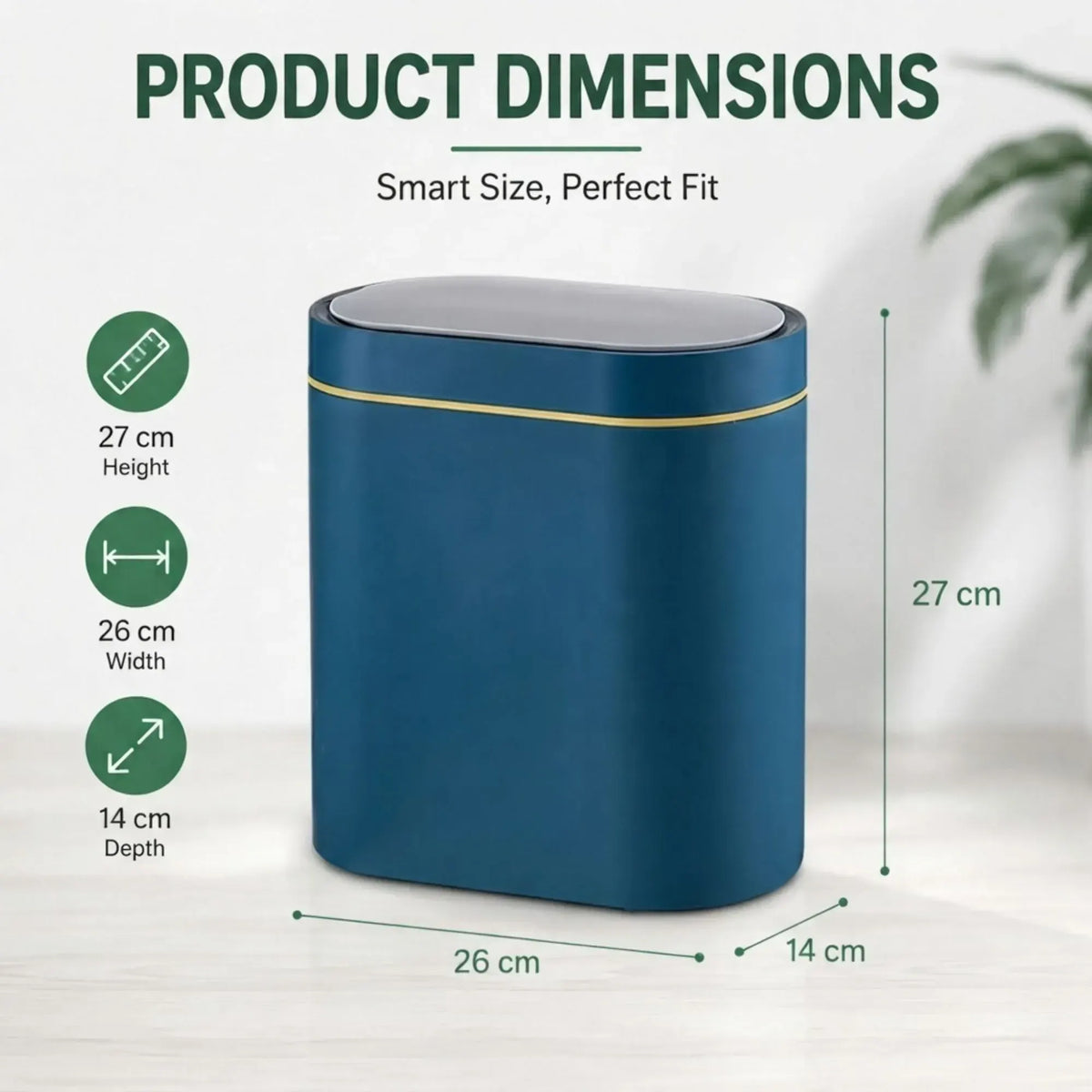 CARLA HOME 2-Pack Motion Sensor Trash Can - Touchless Bin - Blue - Smart Sensor Trash Can - Image 4
