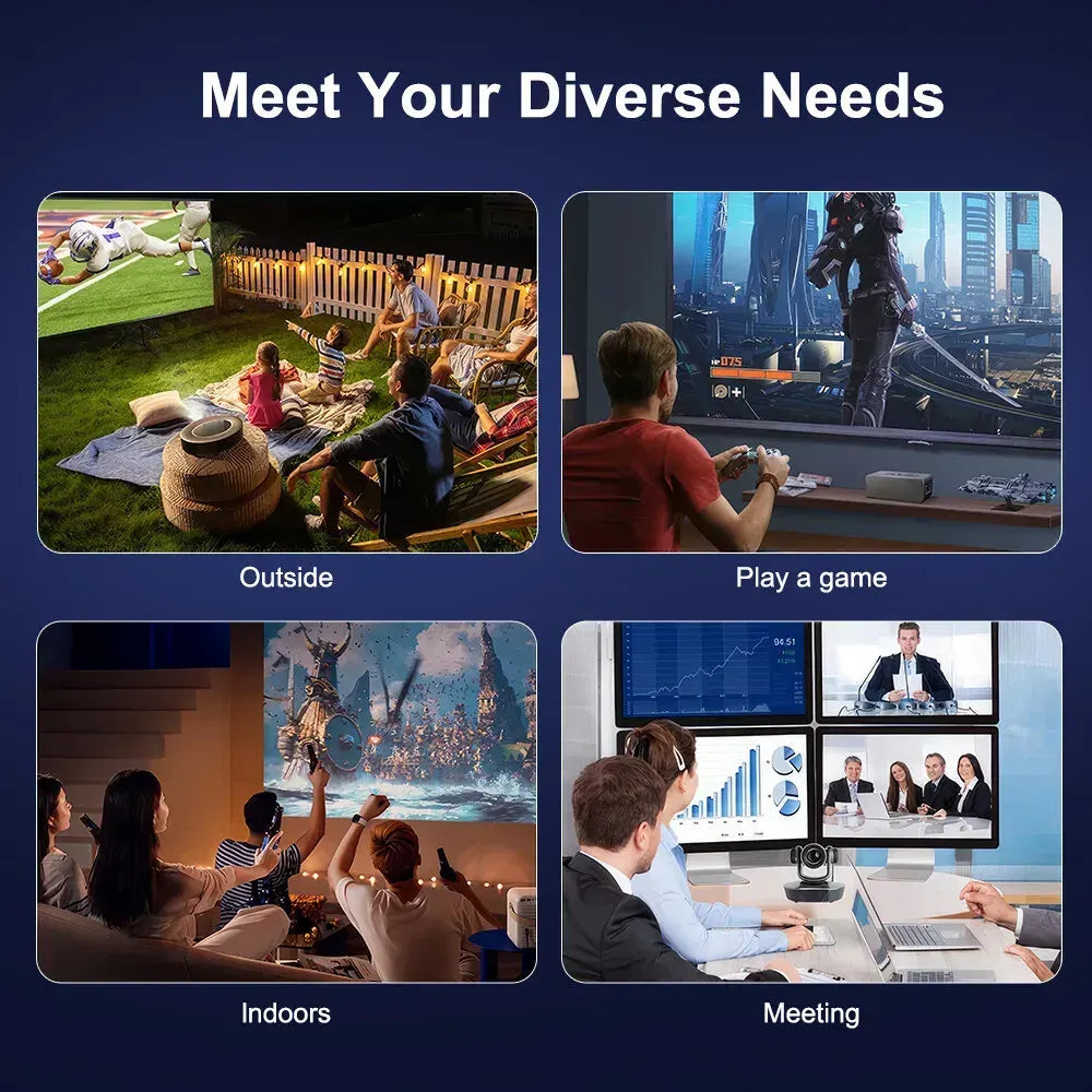 5G 4K Smart Projector Black with WiFi, Bluetooth, HDMI, USB for Home Theater - Image 2