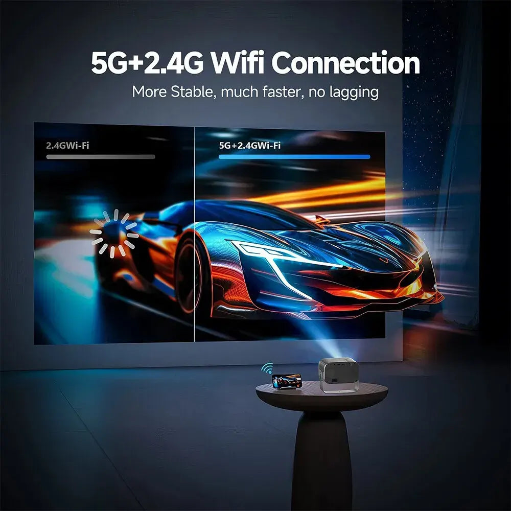 5G 4K Smart Projector Black with WiFi, Bluetooth, HDMI, USB for Home Theater - Image 3