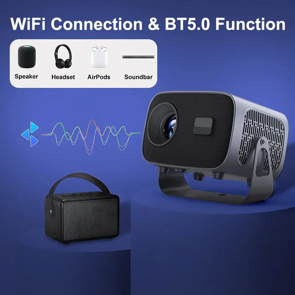 5G 4K Smart Projector Black with WiFi, Bluetooth, HDMI, USB for Home Theater - Image 6