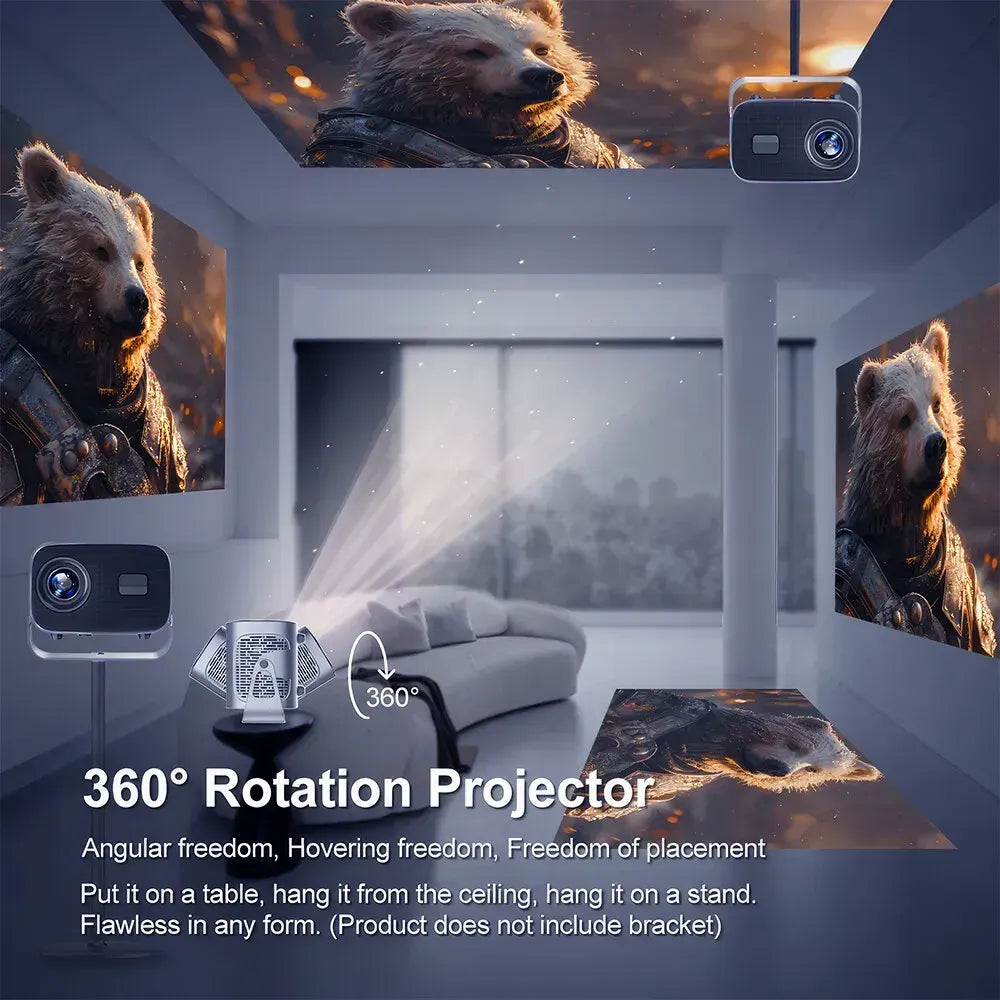 5G 4K Smart Projector Black with WiFi, Bluetooth, HDMI, USB for Home Theater - Image 8