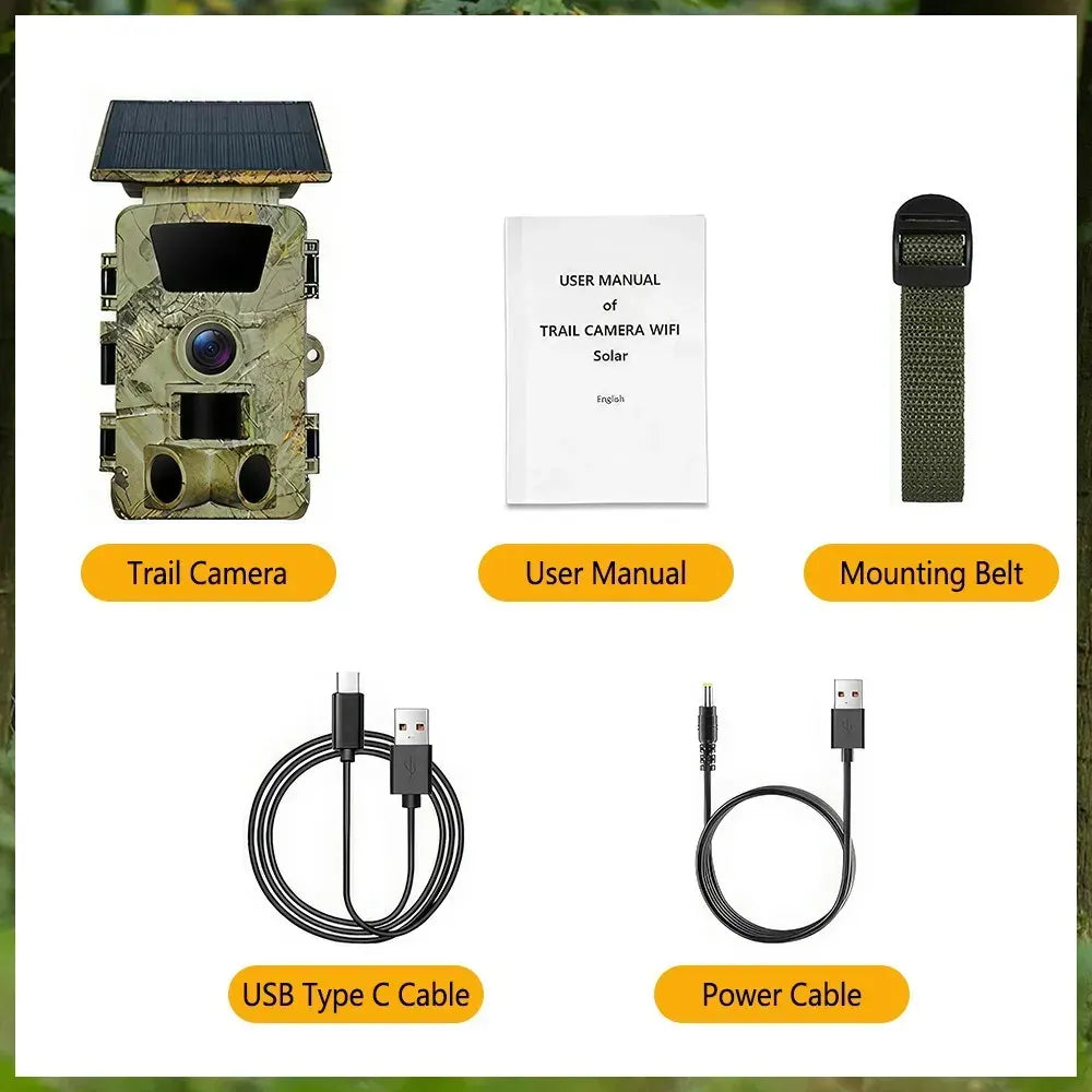 4K 60MP Black Solar Trail Camera with Night Vision and Wi-Fi Connectivity - Image 2