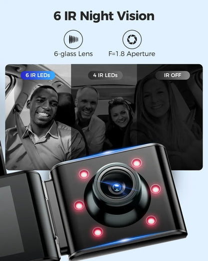 3-Channel 4K+1080P Dash Cam with 5G WiFi, GPS, and Parking Mode - Black - Image 5
