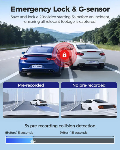 3-Channel 4K+1080P Dash Cam with 5G WiFi, GPS, and Parking Mode - Black - Image 9