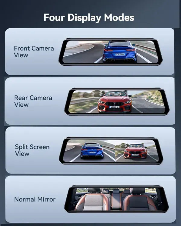 12" Black Rear View Mirror Dash Cam with 4K Front and 1080P Rear, GPS, WiFi6 - Image 6