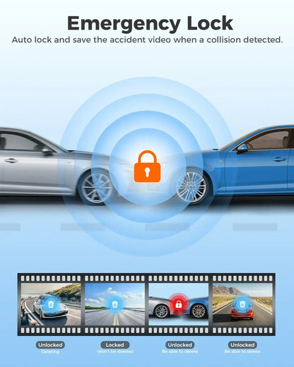 4K Black Dash Cam with 5.8GHz WiFi, GPS, Front & Rear Recording, 24-Hour Parking Mode, 64GB Card - Image 2