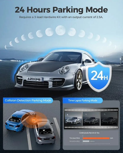 4K Black Dash Cam with 5.8GHz WiFi, GPS, Front & Rear Recording, 24-Hour Parking Mode, 64GB Card - Image 8