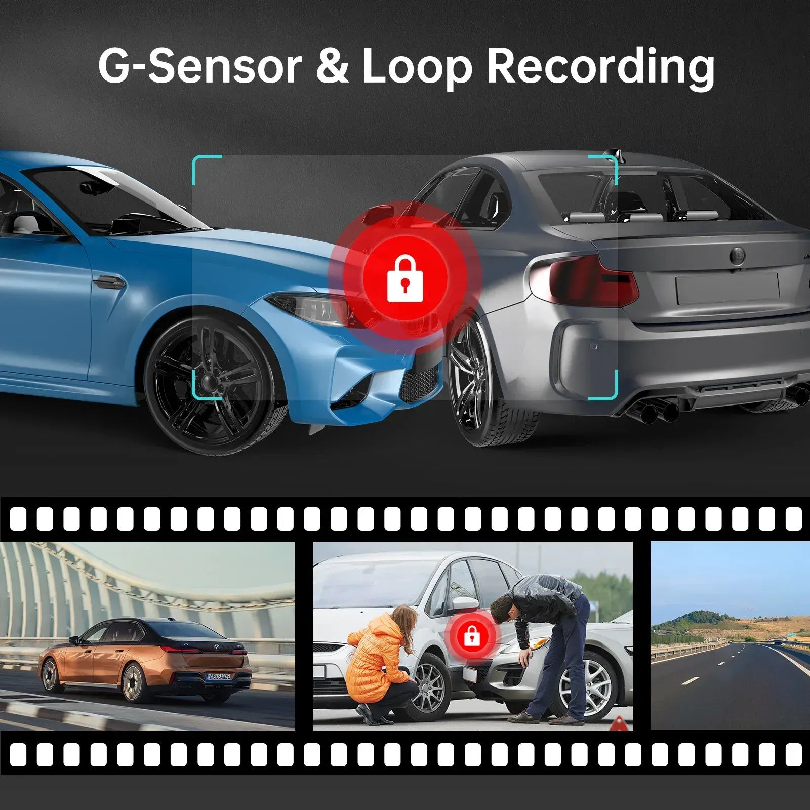 2 Channel 4K Dashcam with 1080P, 5G WiFi, GPS, Parking Monitor, Voice Control, Free 64GB TF Card - Image 8
