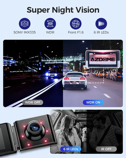 3 Channel Dash Cam in Black with WiFi, GPS, 4K+1080P+2.5K, 64GB Card, Parking Mode - Image 7