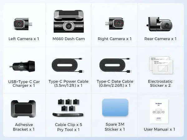 4 Channel 4K Dash Cam with 5G WiFi, GPS, 128GB eMMC, and Hardwire Kit - Image 8