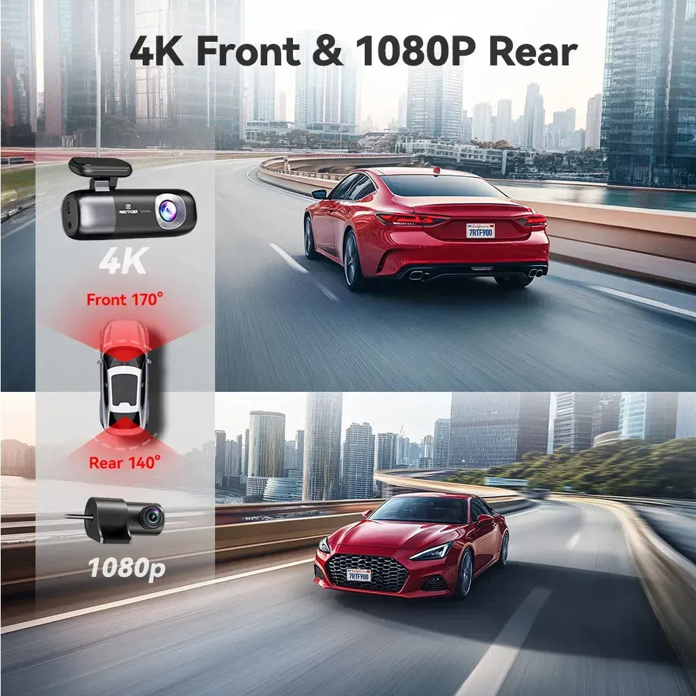 4K Front and Rear Dash Camera with WiFi GPS and Free 64GB SD Card - Image 3