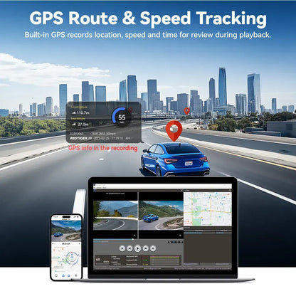 4K Front and Rear Dash Camera with WiFi GPS and Free 64GB SD Card - Image 8