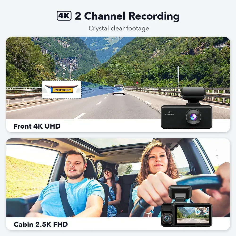 4K 3 Channel Dash Cam with 5G WiFi, Front, Rear, and Inside Recording, Free 64GB SD Card - Image 3