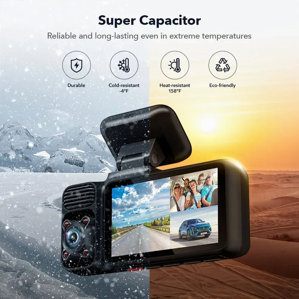 4K 3 Channel Dash Cam with 5G WiFi, Front, Rear, and Inside Recording, Free 64GB SD Card - Image 8