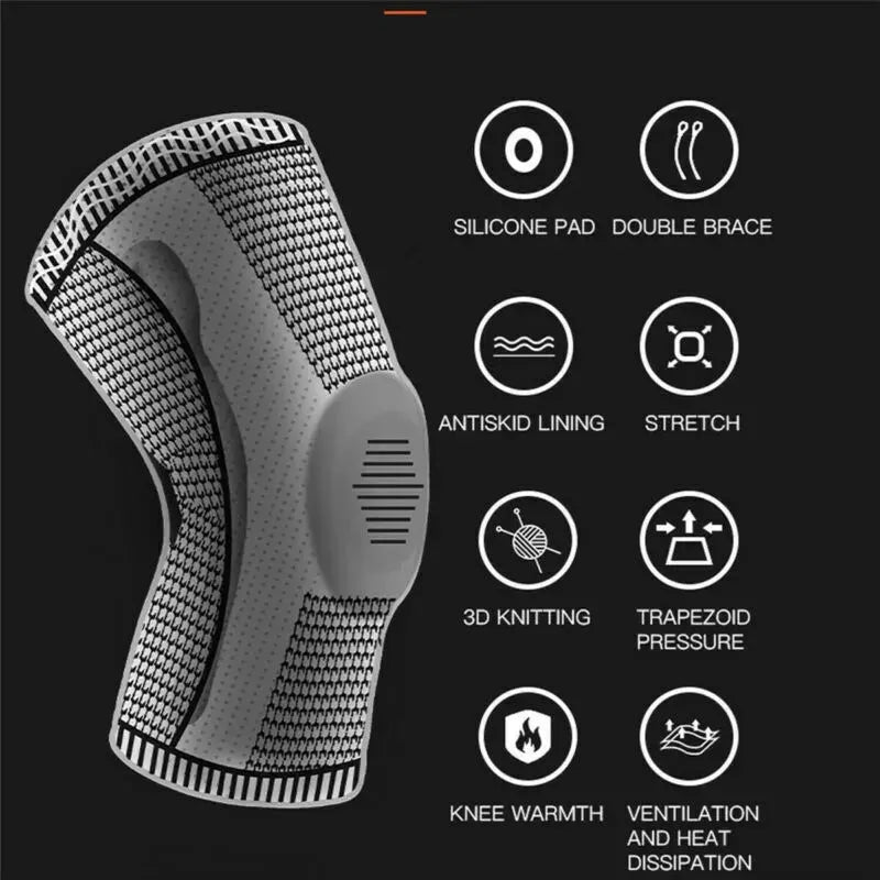 Knee Compression Sleeve in Grey for Sports and Arthritis Support - Image 2