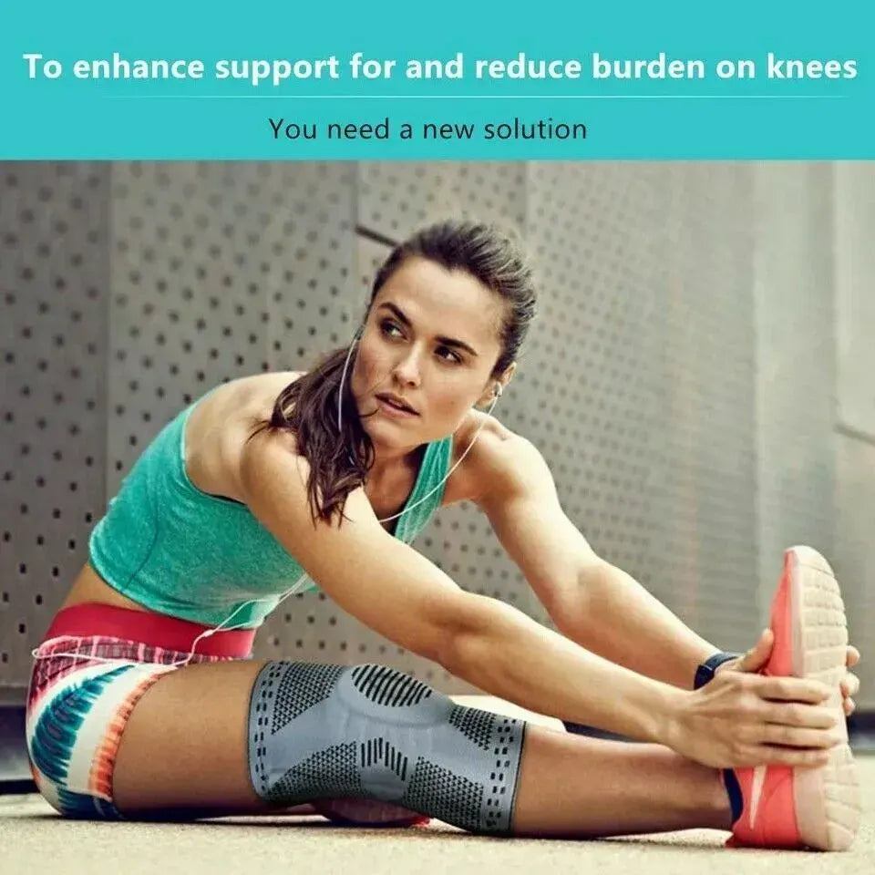 Knee Compression Sleeve in Grey for Sports and Arthritis Support - Image 3