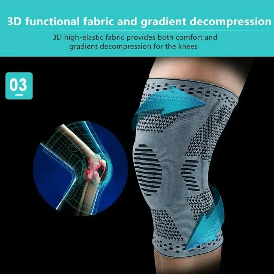 Knee Compression Sleeve in Grey for Sports and Arthritis Support - Image 9