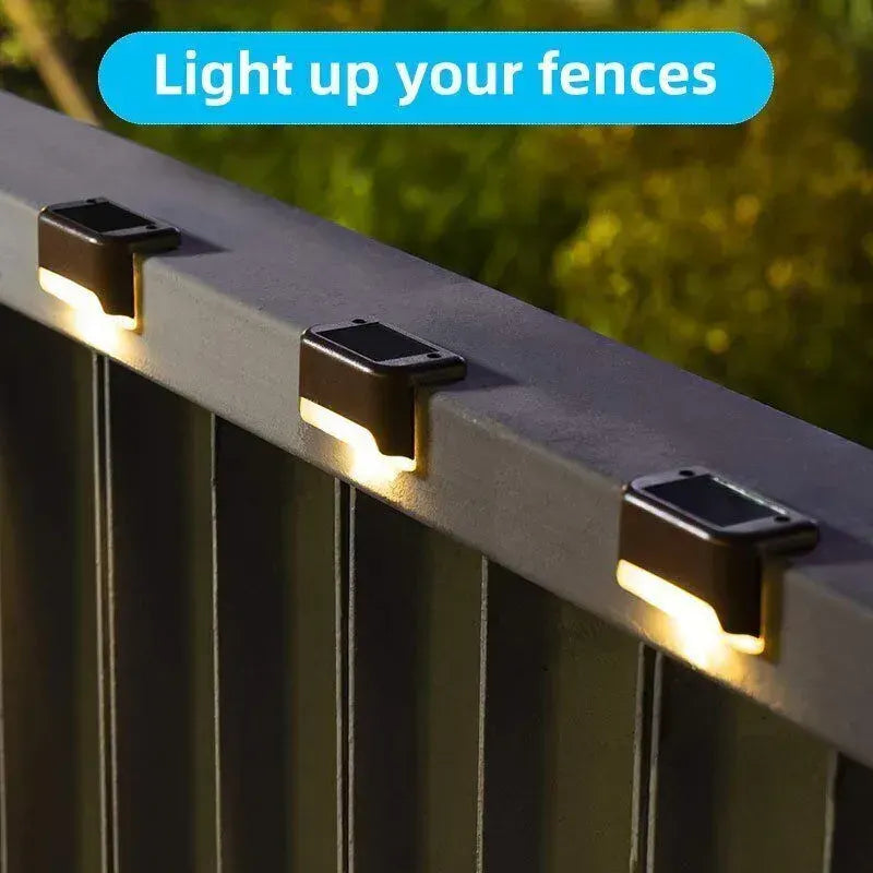 Multicoloured warm Outdoor Solar LED Deck Lights - Warm White, Black, 8-Pack for Garden, Patio, Pathway, Stairs - Image 2
