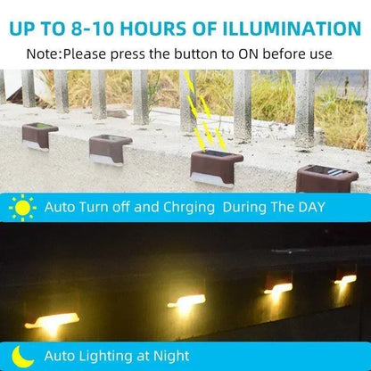 Multicoloured warm Outdoor Solar LED Deck Lights - Warm White, Black, 8-Pack for Garden, Patio, Pathway, Stairs - Image 7