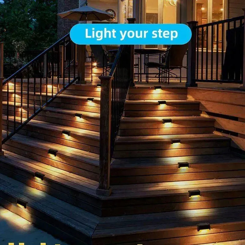 Outdoor Solar LED Deck Lights - 8-Pack Multicoloured Warm White Garden Pathway Lamps - Image 9