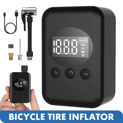 Mini Electric Bike Tyre Pump Black 150 PSI with Digital Gauge for Presta and Schrader Valves - Image 3