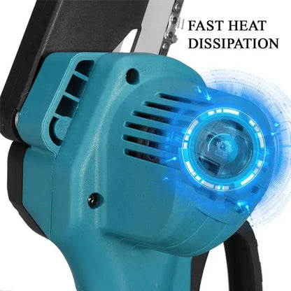 6" Cordless Electric Chainsaw in Blue - Portable Handheld Wood Cutter - Image 7