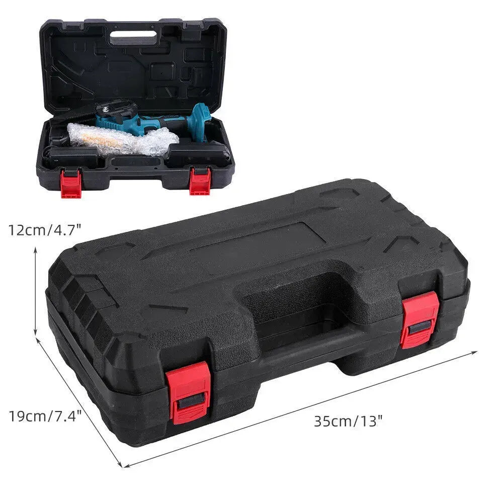 6" Cordless Electric Chainsaw in Blue - Portable Handheld Wood Cutter - Image 9
