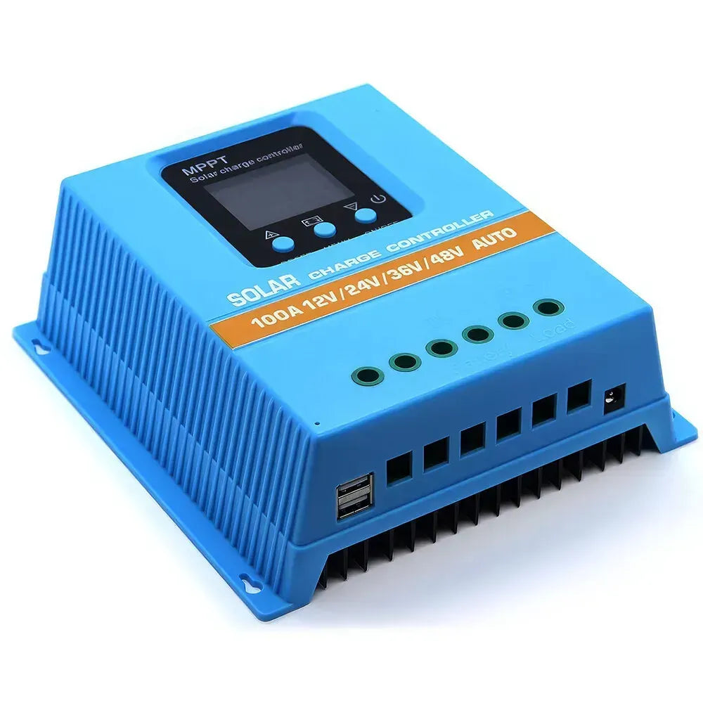 Blue 80A MPPT Solar Charge Controller with LCD Display and Dual USB Ports - Image 5