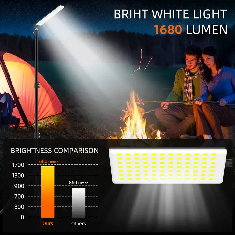 1.8m Telescopic Black Tripod LED Work Light for Camping and Outdoor Use - Image 3