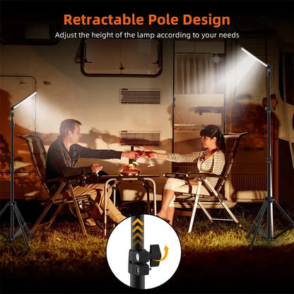 1.8m Telescopic Black Tripod LED Work Light for Camping and Outdoor Use - Image 4