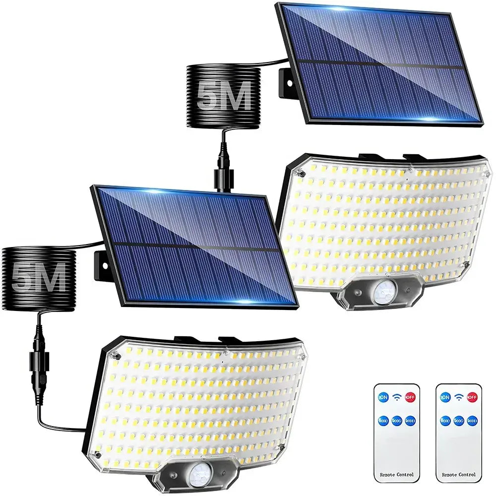 238LED Solar Powered Motion Sensor Flood Light in Black for Outdoor Security - Image 6