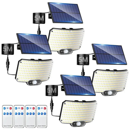 238LED Solar Powered Motion Sensor Flood Light in Black for Outdoor Security - Image 7