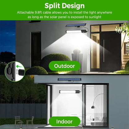 Solar Powered LED Motion Sensor Wall Light, Black, 2000LM, IP65, 3 Modes - Image 2