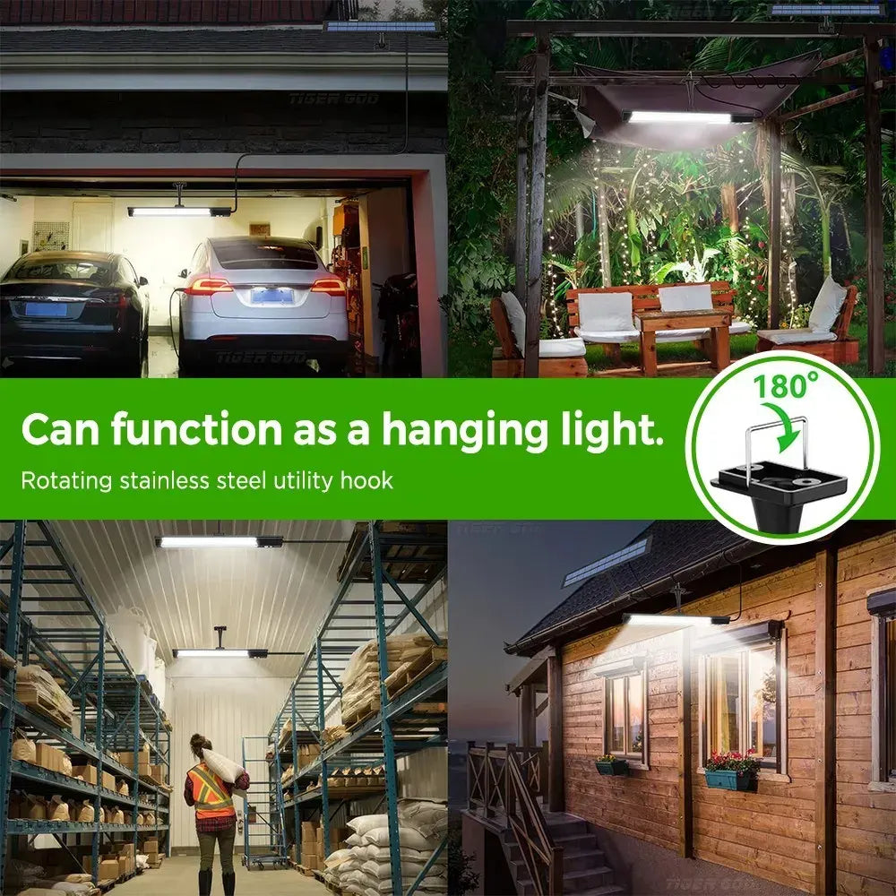 Solar Powered LED Motion Sensor Wall Light, Black, 2000LM, IP65, 3 Modes - Image 7