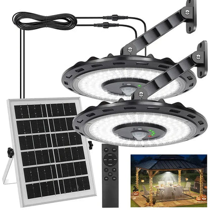3000LM Black Solar Sensor LED Lights with Dual Head for Outdoor Use