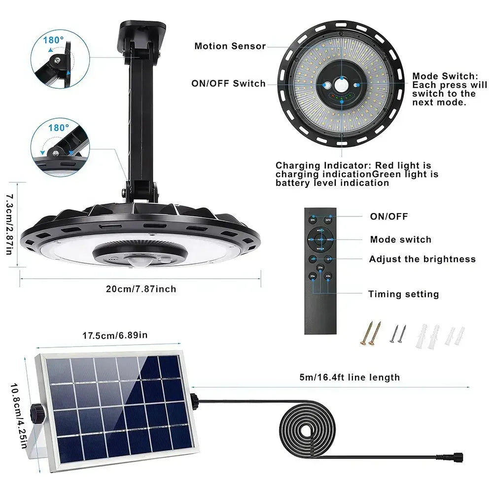 3000LM Black Solar Sensor LED Lights with Dual Head for Outdoor Use - Image 2