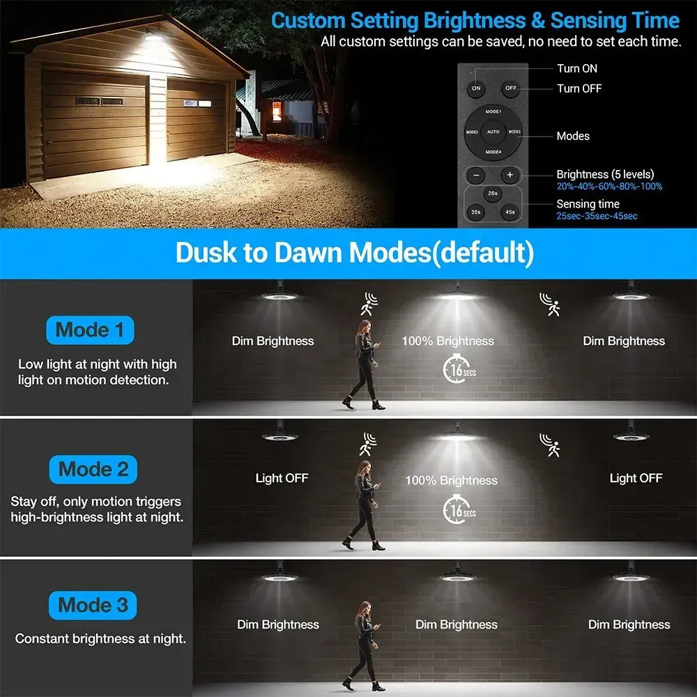 3000LM Black Solar Sensor LED Lights with Dual Head for Outdoor Use - Image 6