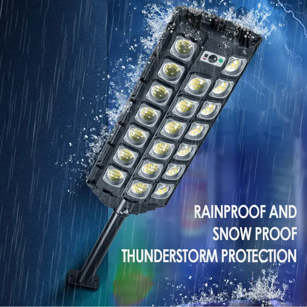 80000LM 3500W Black Solar Street LED Light with Radar Sensor and Remote Control for Outdoor Use - 3500W/720LED - Image 4