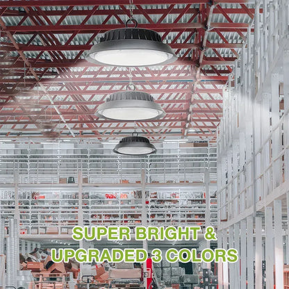 Solar Power Outdoor UFO LED High Bay Light 300W Black for Shed Garage Shop - Image 2