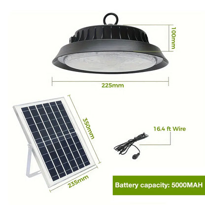Solar Power Outdoor UFO LED High Bay Light 300W Black for Shed Garage Shop - Image 4