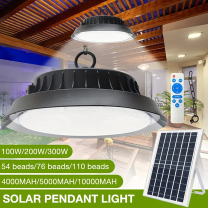 Solar Power Outdoor UFO LED High Bay Light 300W Black for Shed Garage Shop - Image 5