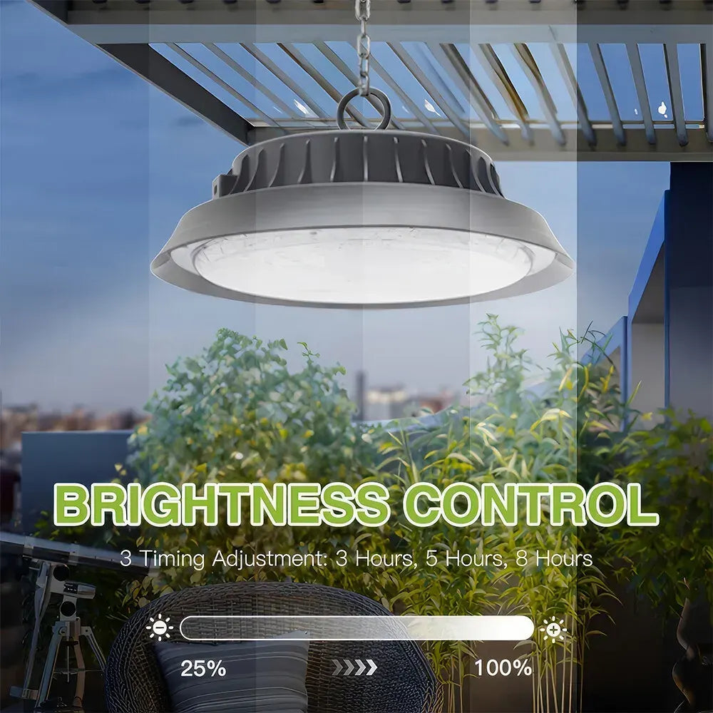 Solar Power Outdoor UFO LED High Bay Light 300W Black for Shed Garage Shop - Image 7